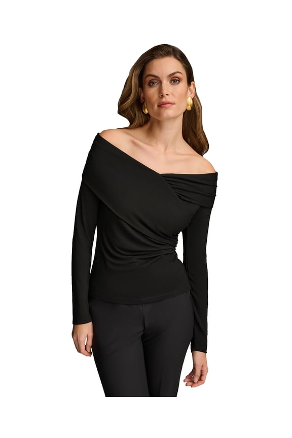 Women's Off-The-Shoulder Long-Sleeve Top Black M