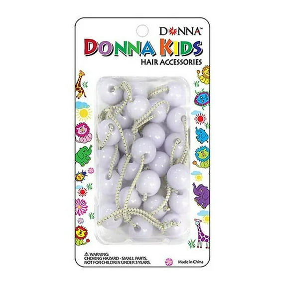 Donna Kids Ponytail Ball Bands, White, Packaging May Vary, 12 Ea