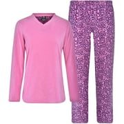 Donna L'oren Women's Fleece Pajamas Set Giftable Coral or Micro Fleece Winter Warm Plus