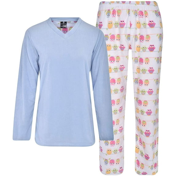 Donna L'oren Women's Fleece Pajamas Set Giftable Coral or Micro Fleece Winter Warm Plus