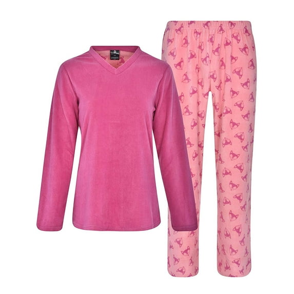 Donna L'oren Women's Fleece Pajamas Set Giftable Coral or Micro Fleece Winter Warm Plus