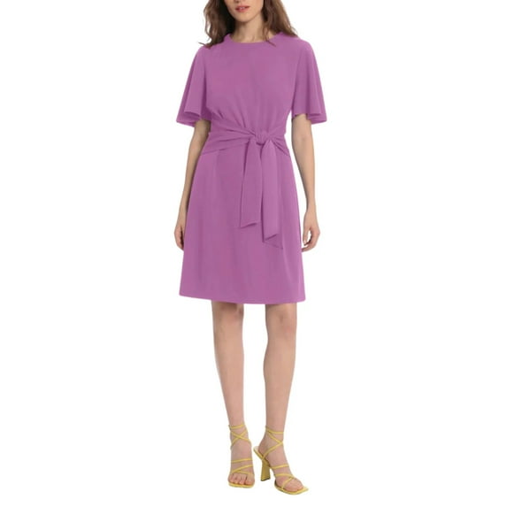 Donna Morgan Juniper Tie Front Flutter Sleeves Dress by Curated Brands