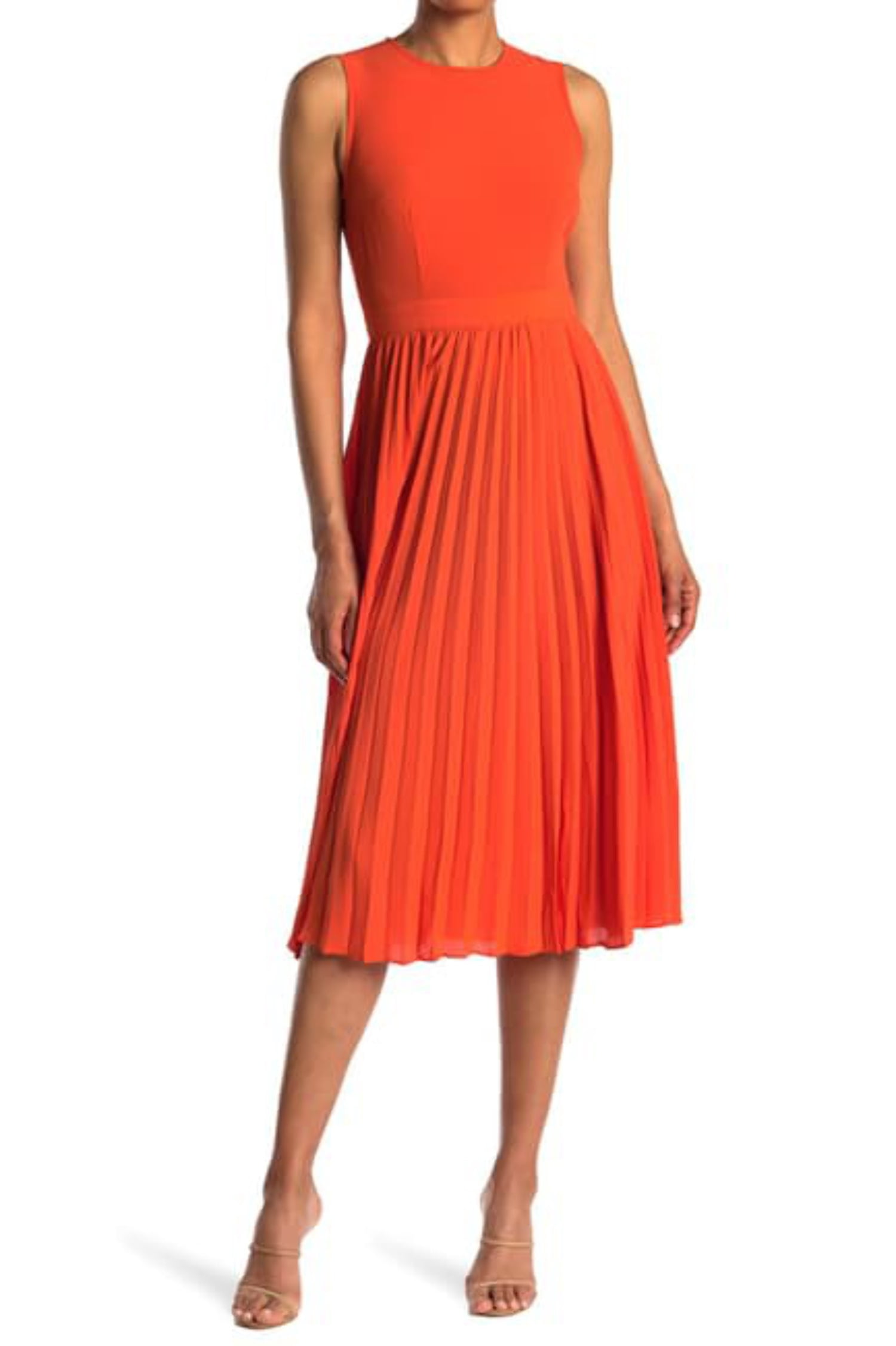 Donna Morgan Sleeveless Midi Summer Semi-sheer Wedding...