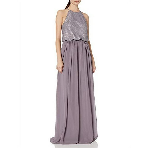 Donna Morgan Women's Hannah Sequin Blouson Gown, Grey Ridge, 2