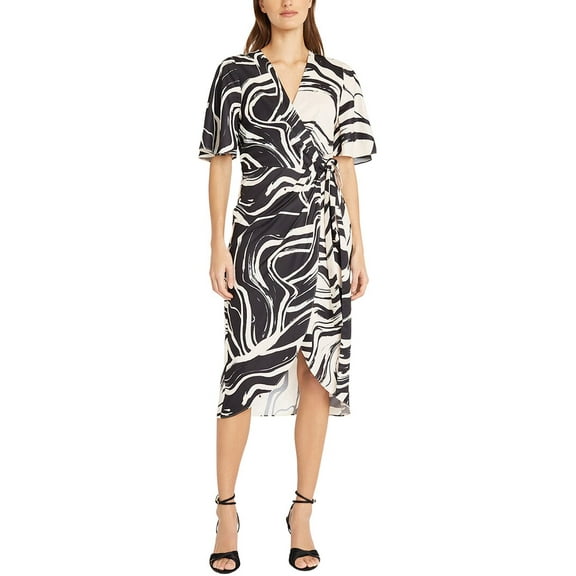 Donna Morgan womens Midi Dress, 0, Black