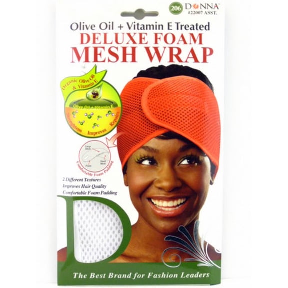 Donna Olive Oil & Vitamin E Treated Adult Female Deluxe Foam Mesh Wrap Hat - White