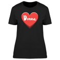 thumbnail image 1 of Donna On Red Heart T-Shirt Women -Image by Shutterstock, Female x-Large, 1 of 2