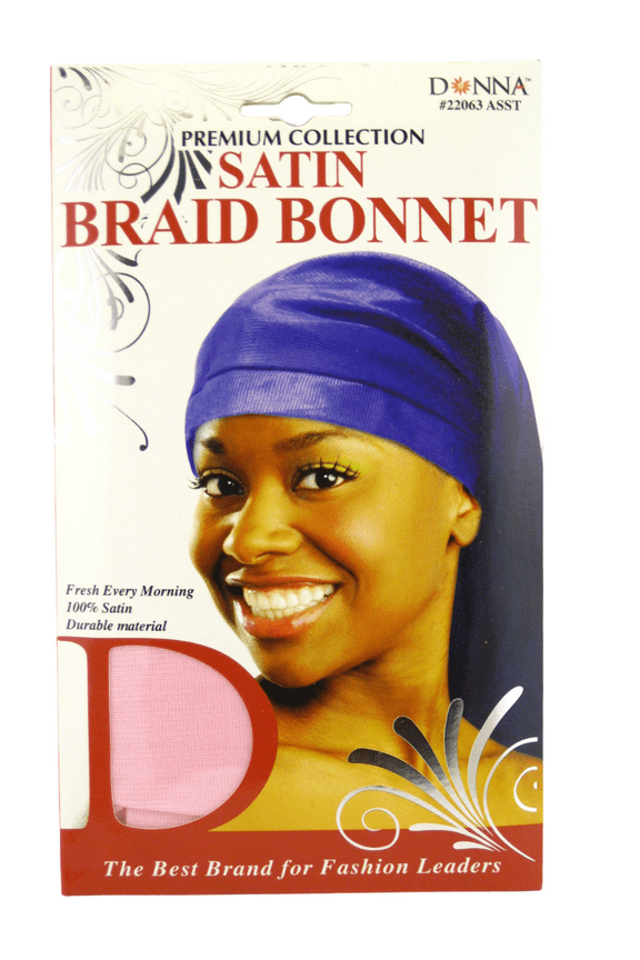 Premium Collection Adult Female Satin Braid Bonnet - Pink