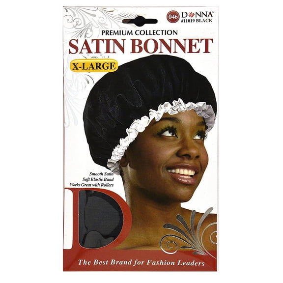 Donna Premium Collection X-Large Black Satin Bonnet