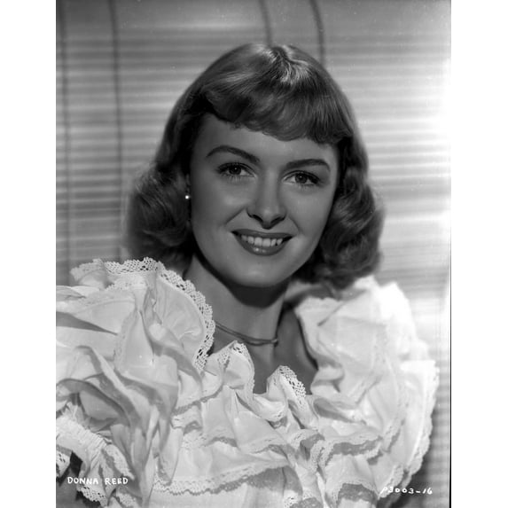Donna Reed on a Ruffled Dress Portrait Photo Print (24 x 30)