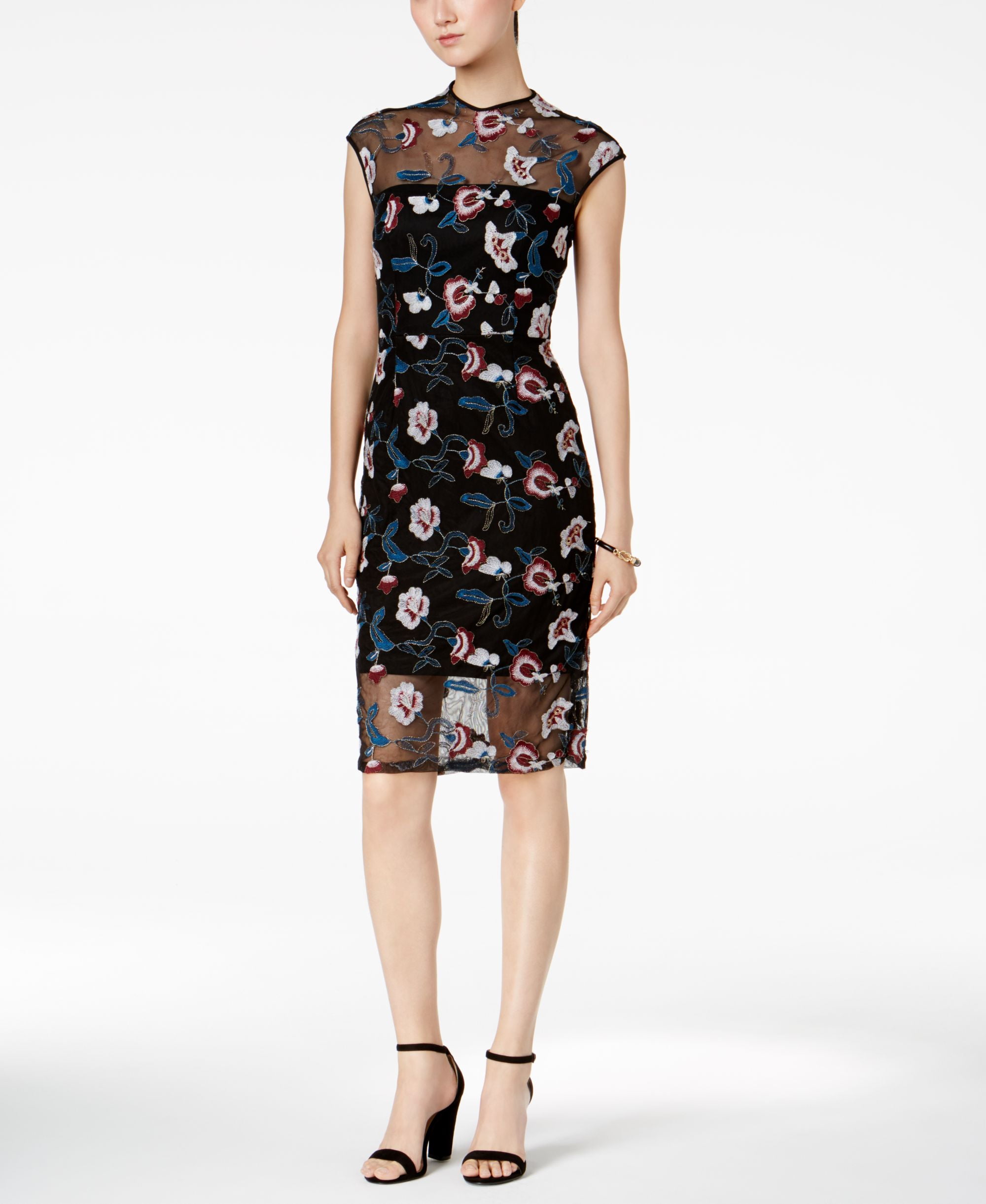 dresses by donna ricco Black Short-Sleeve A-Line Dress with Pockets