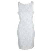 Donna Ricco Metallic Jacquard Sheath Dress Ice Blue 10