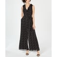 thumbnail image 1 of Donna Ricco Polka Dot Ruffled Jumpsuit Black White 2, 1 of 1