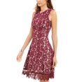 thumbnail image 1 of Donna Ricco Women's Sleeveless Lace Dress Dark Red Size 6, 1 of 3