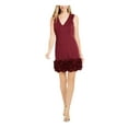 thumbnail image 1 of Donna Ricco Womens Sleeveless V-Neck Cocktail Dress Purple 6, 1 of 3