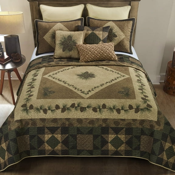Donna Sharp Antique Pine 2PC Lodge Twin Quilt Set