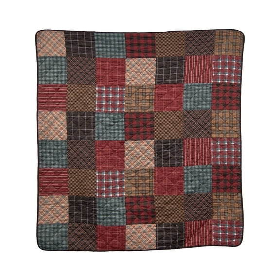 Donna Sharp Appalachia Plaid Patchwork Pieced Cotton Throw Blanket