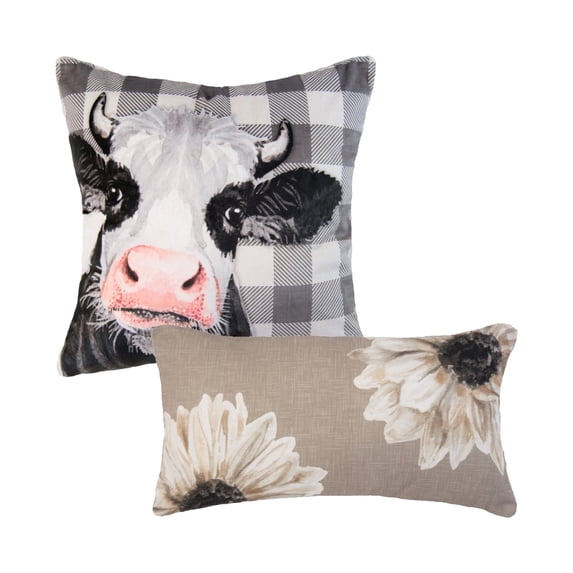 Donna Sharp Augusta 2PC Cotton Cow Pillow Set