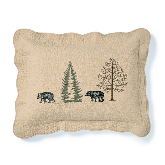 Donna Sharp Bear Creek Embroidered Cotton Standard Pillow Sham