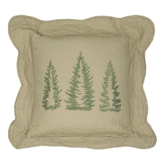 Donna Sharp Bear Creek Embroidered Quilted Cotton Square Tree Throw Pillow