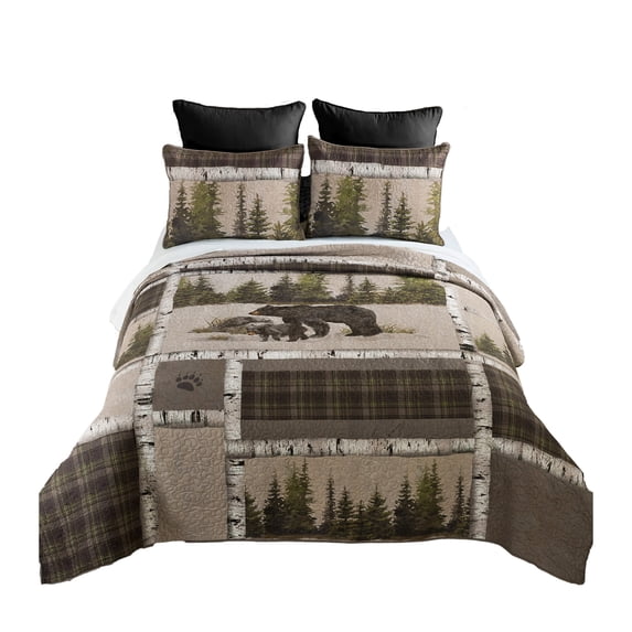 Donna Sharp Bear Panels 2PC Twin Lodge Quilt Set