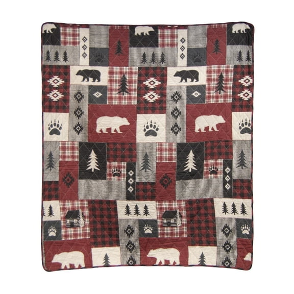 Donna Sharp Bear Peak Cotton Quilted Lodge Throw Blanket