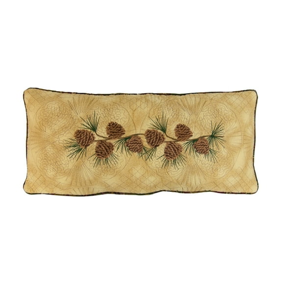 Donna Sharp Cabin Raising Pine Cone Decorative Embroidered Rectangle Throw Pillow