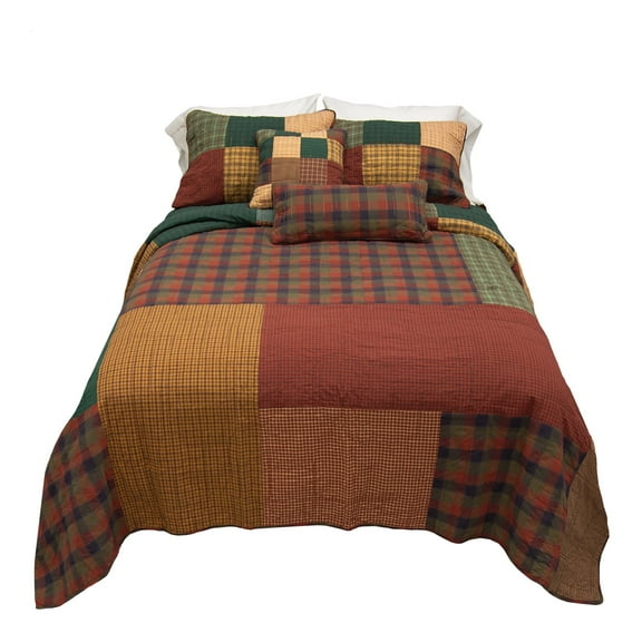 Donna Sharp Campfire Square King Patchwork Pieced Cotton Quilt