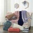 thumbnail image 1 of Donna Sharp Chenille Knitted Navy Throw, 1 of 10