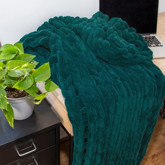 Donna Sharp Chenille Knitted Peacock Throw