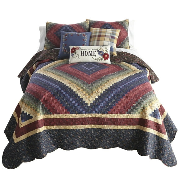 Donna Sharp Chesapeake 3PC UCC Queen Traditional Patchwork Quilt Set