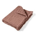 thumbnail image 1 of Donna Sharp Chunky Knit Mauve Contemporary Decorative Throw Blanket with Over-Sized Loop Pattern, 1 of 3