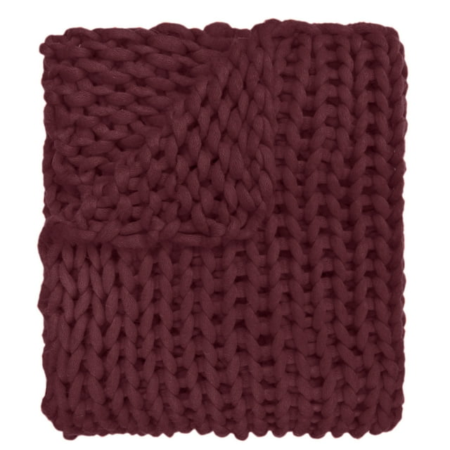 Donna Sharp Chunky Knitted Merlot Throw
