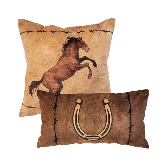 Donna Sharp Cowboy Decorative Cotton Pillow Set 2 PC