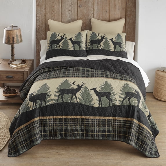 Donna Sharp Deer Walk Rustic 3PC King Quilt Set