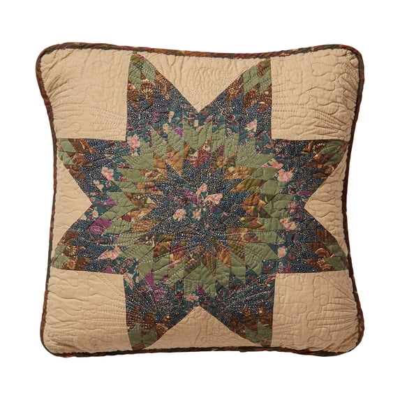 Donna Sharp Forest Star Cotton Pieced Decorative Throw Pillow Square Patchwork