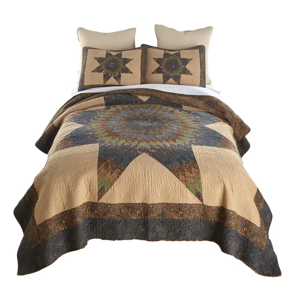 Donna Sharp Forest Star Cotton Queen Pieced Lodge Quilt