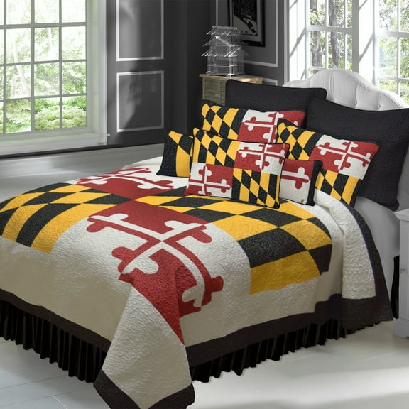 Donna Sharp Full/Queen Maryland Polyester Quilt - Maryland Theme Quilt - Machine Washable