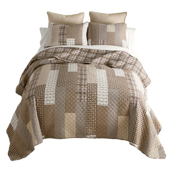 Donna Sharp Highland Plaid 3PC Cotton Queen Quilt Set