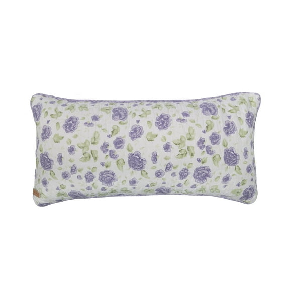Donna Sharp Lavender Rose Pieced Cotton Decorative Rectangle Throw Pillow