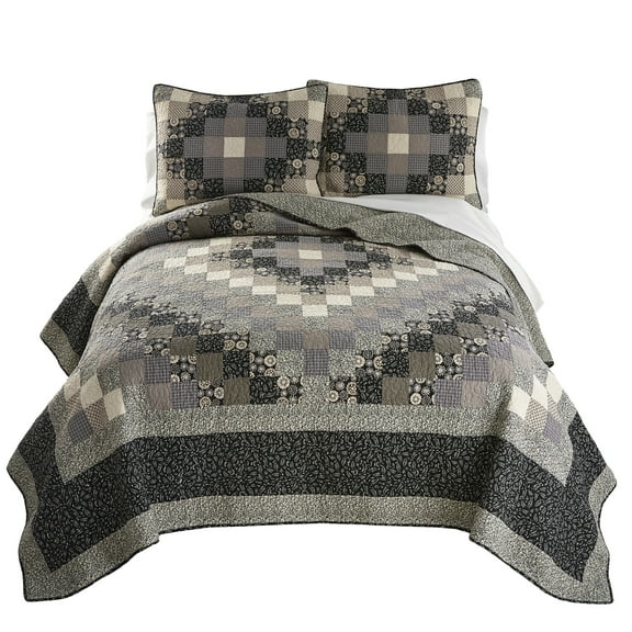 Donna Sharp Lexington Trip 2PC Pieced Cotton Twin Quilt Set