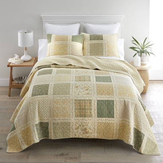 Donna Sharp Meadow Pieced Cotton 2PC Twin Quilt Set