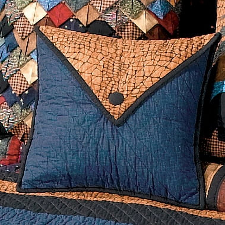 Midnight Bear Blue and Brown Cotton Envelope Pillow