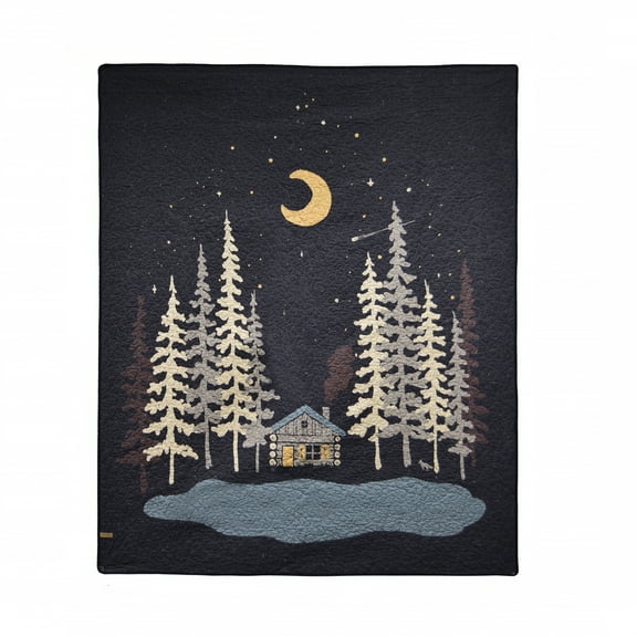Donna Sharp Moonlit Cabin Cotton Rustic Lodge Decorative Quilted Throw