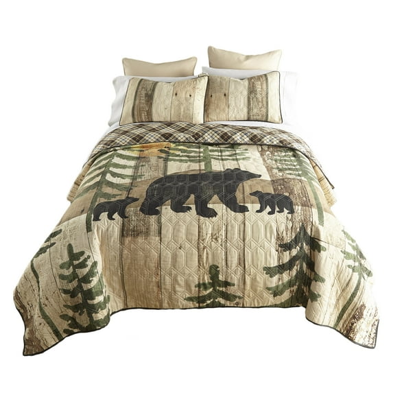 Donna Sharp Painted Bear 3PC UCC Queen Quilted Set