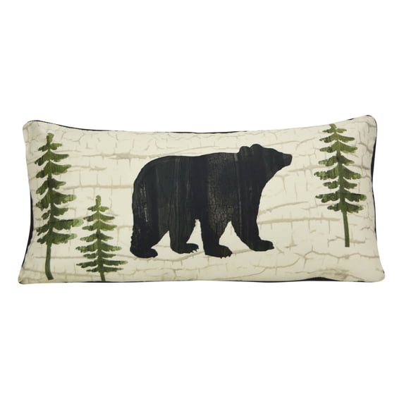 Donna Sharp Painted Bear "Bear" Decorative Lodge Throw Pillow