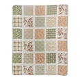 thumbnail image 1 of Donna Sharp Peach Rose Cotton Pieced Decorative Throw, 1 of 5