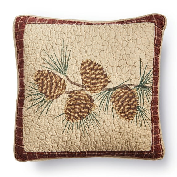Donna Sharp Pine Lodge Lodge Decorative Throw Pillow with Pine Branch Pattern - Square