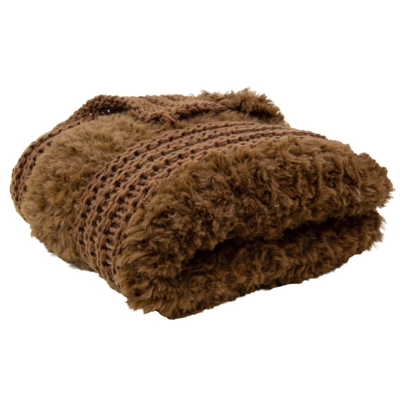 Donna Sharp Plush Knit Throw Coffee