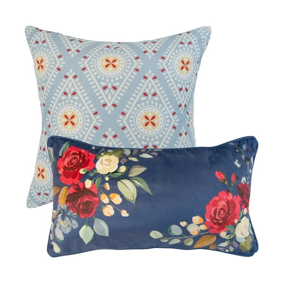 Donna Sharp Prairie 2pc Decorative Floral Throw Pillow Set